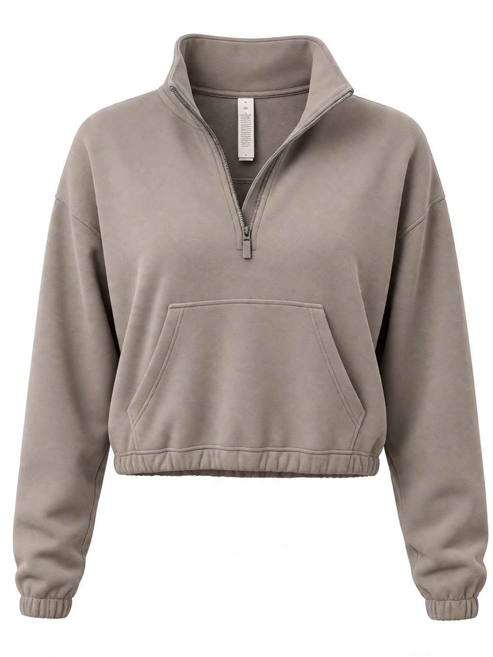 lululemon athletica Taupe Half-Zip Cropped Pullover